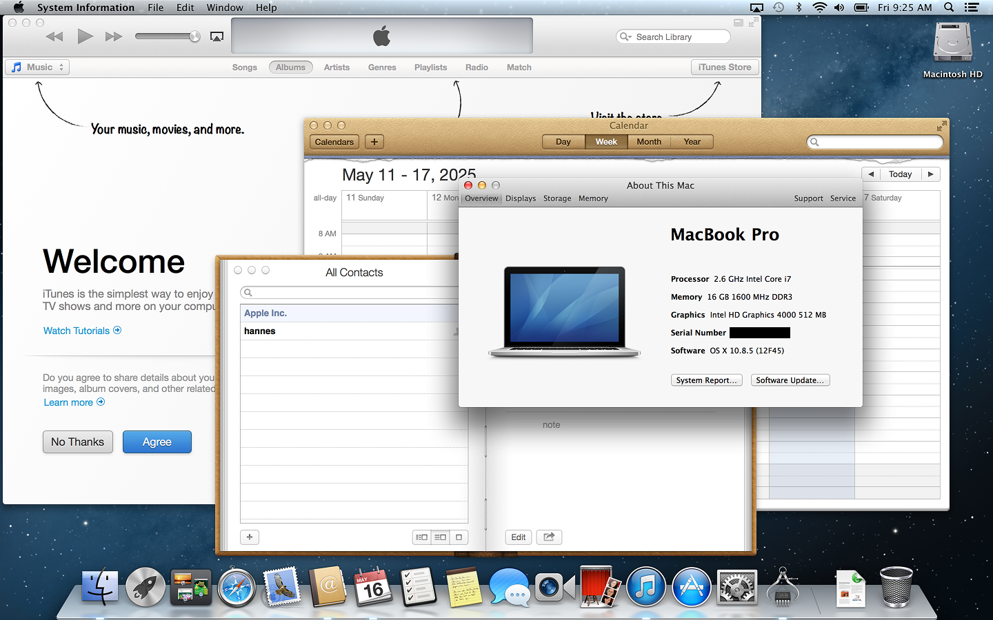 Mac OS X Mountain Lion UI